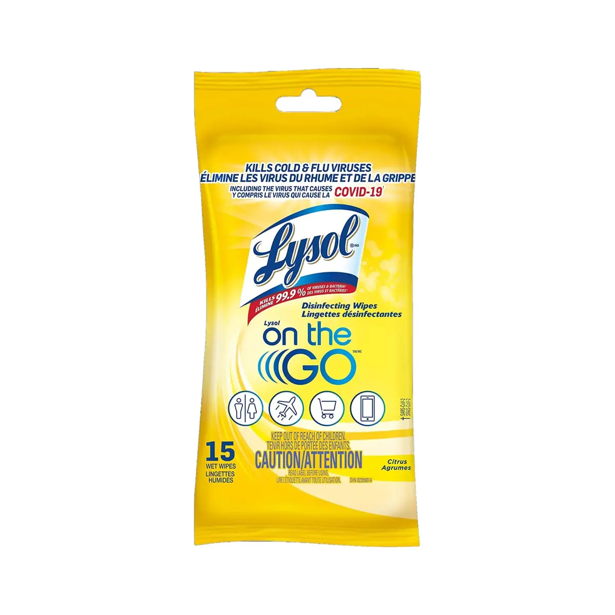 Supp Lysol On The Citrus Disinfecting Wipes 15Ct (24) - New 1