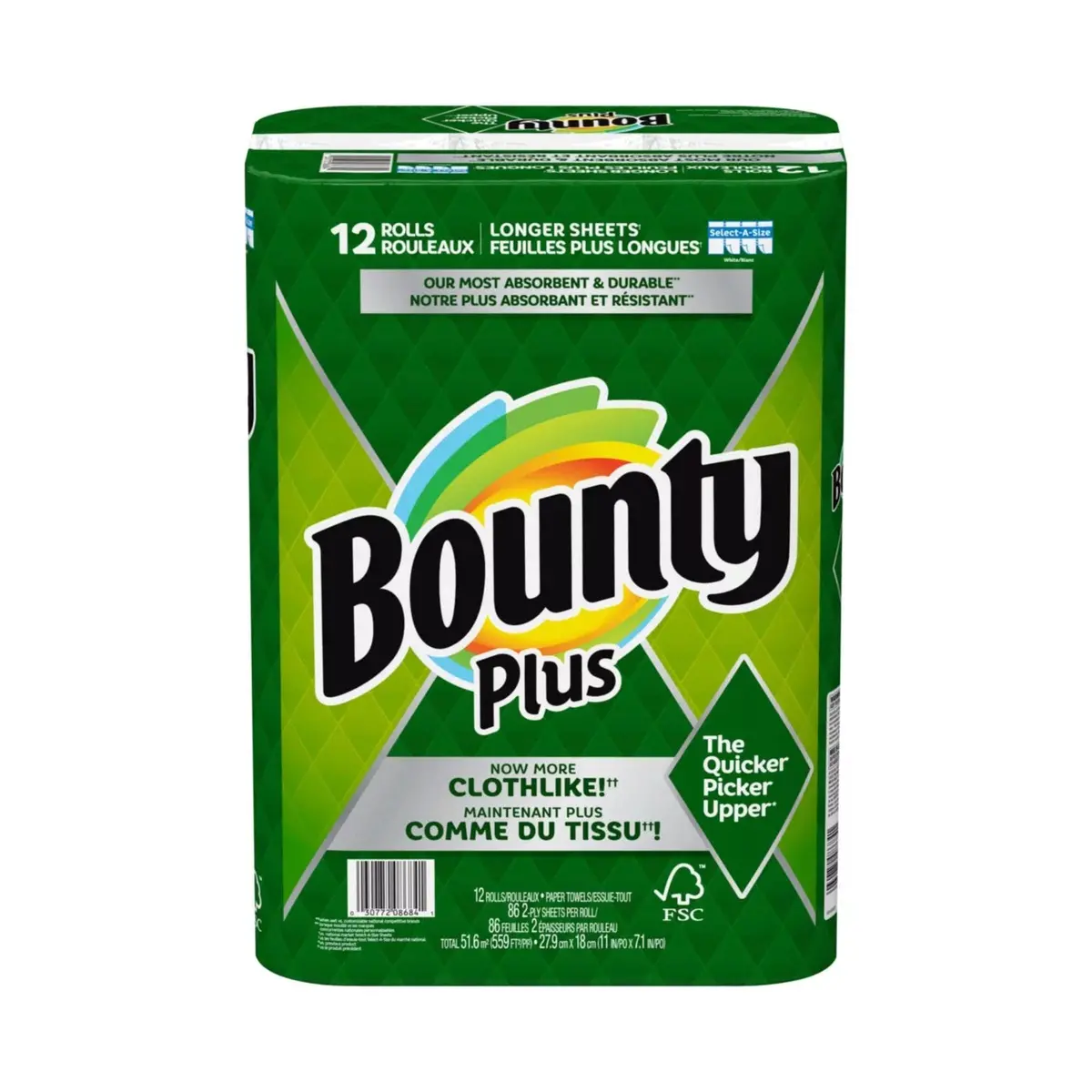 Ppr Bounty Plus Paper Towels 86 Sheets 2-Ply (12) 1