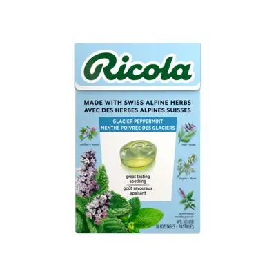 Hyg Ricola Glacier Peppermint Lozenges 18Ct 1