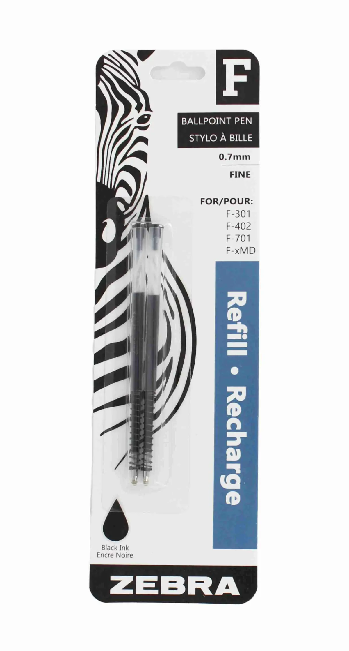 Zebra F-Refill Fine 2Pk Black 1