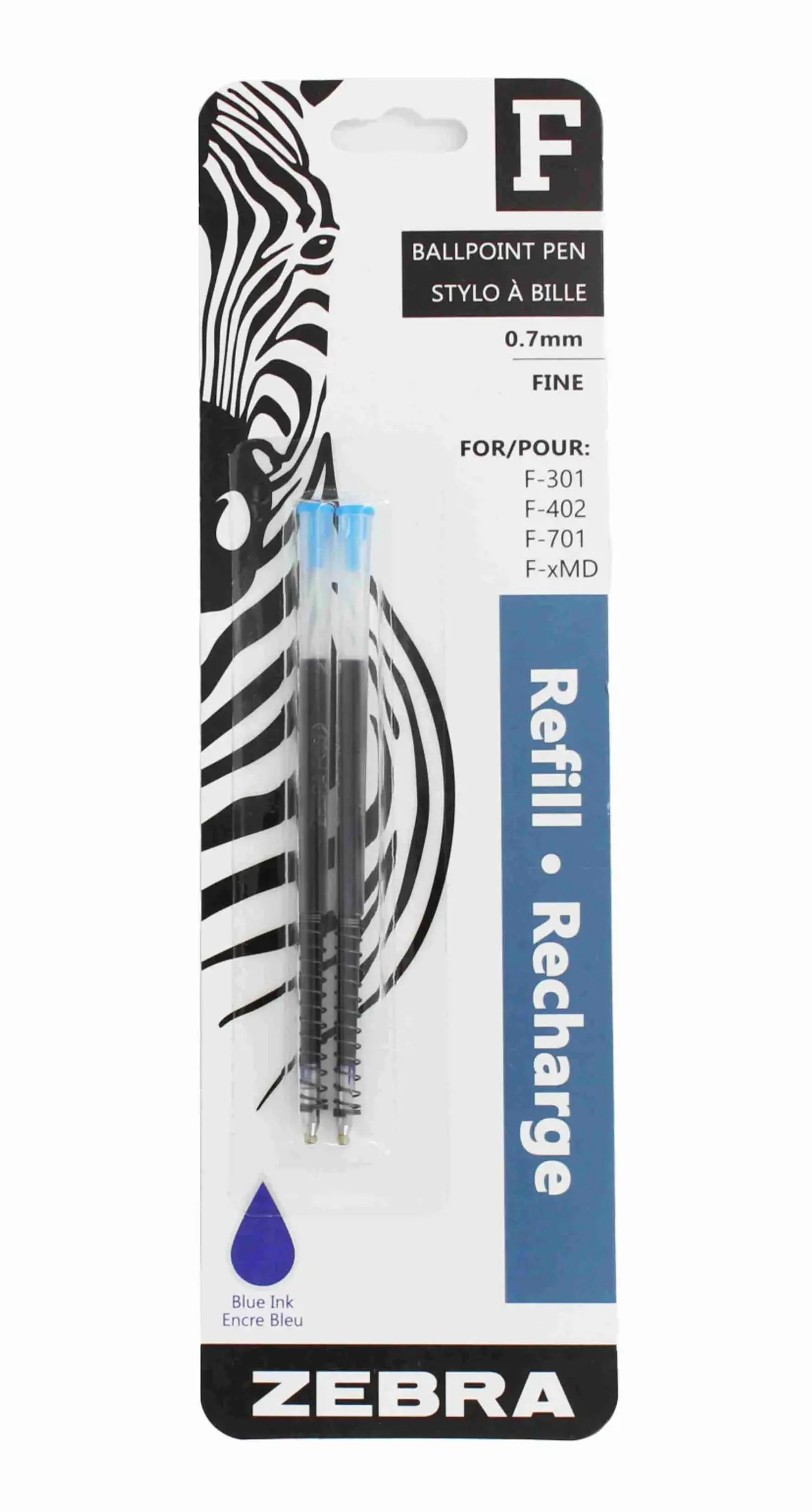 Zebra F-Refill Fine 2Pk Blue 1