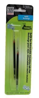 Zebra (D) Eq Medium Refill 2 Pk Black 1