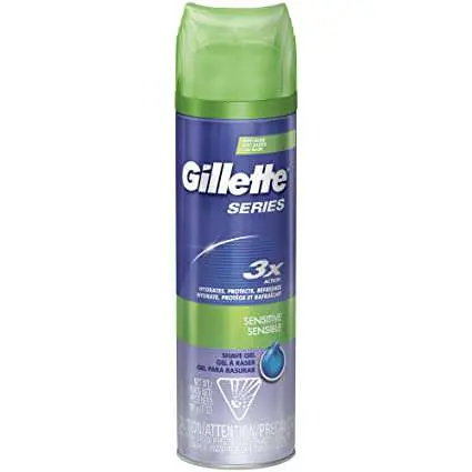 Hyg Gillette Series 3X Action Sensitive Shave Gel 7Oz 1