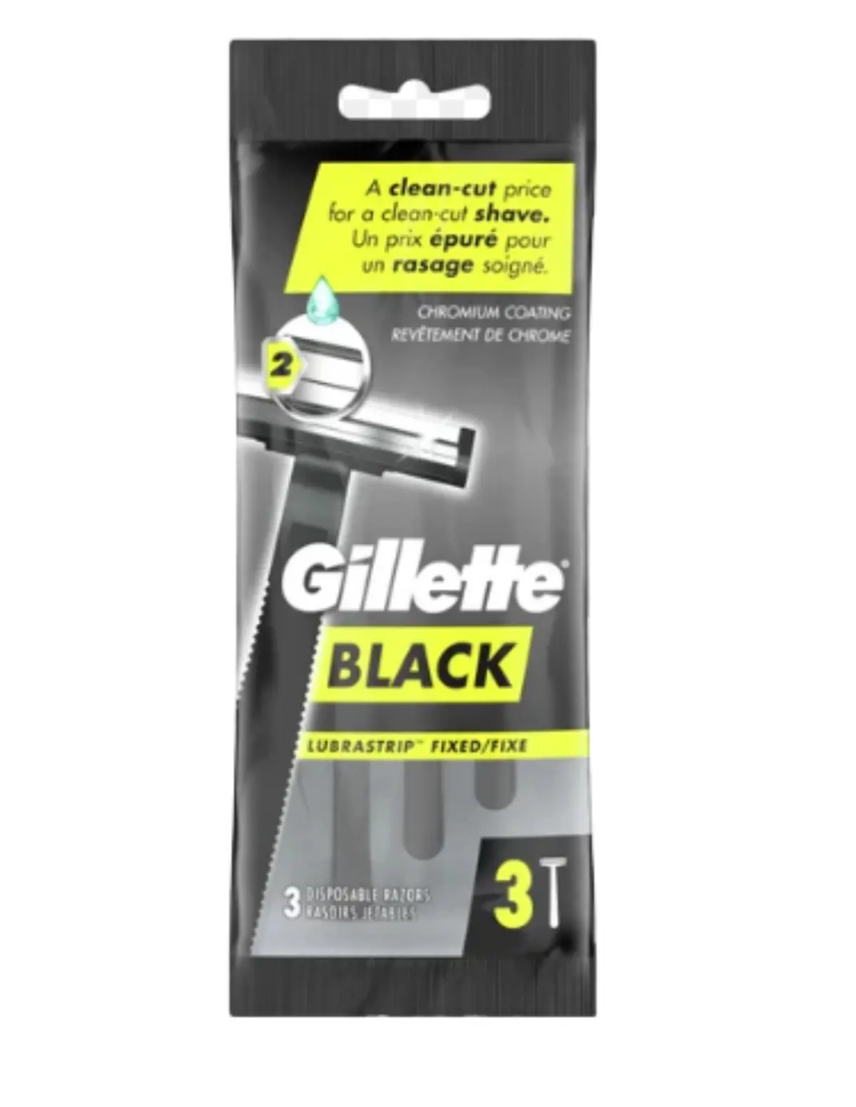 Hyg Gillette Razor 3Ct Black 1