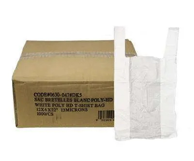 T-Shirt Bags Med 12"X7"X22" (500/Cs) (10*50) 1