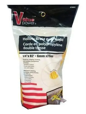 Tk Poly Rope Hollow Braid 1/4" X 82' (077931) 1