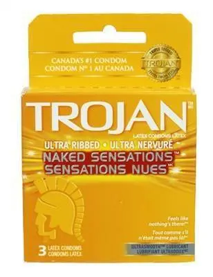 Hyg Trojan Ultra Ribbed Naked Sensation 3/Pk 1