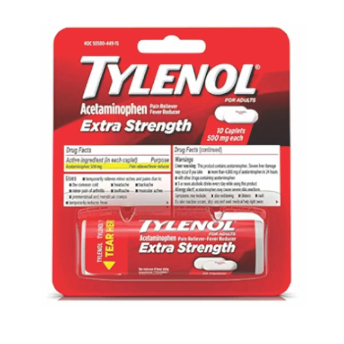 Hyg Tylenol Extra Strength Eztabs Acetaminophen Tablets Usp 500Mg 10Ct 1