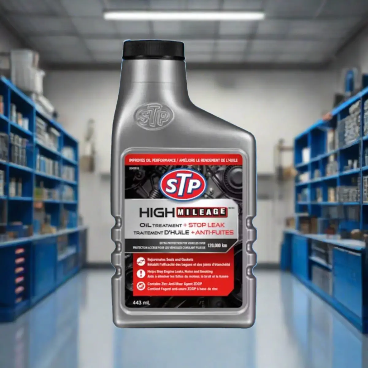 Stp High Mileage Oil Treatment + Stop Leak  443Ml (6) 1