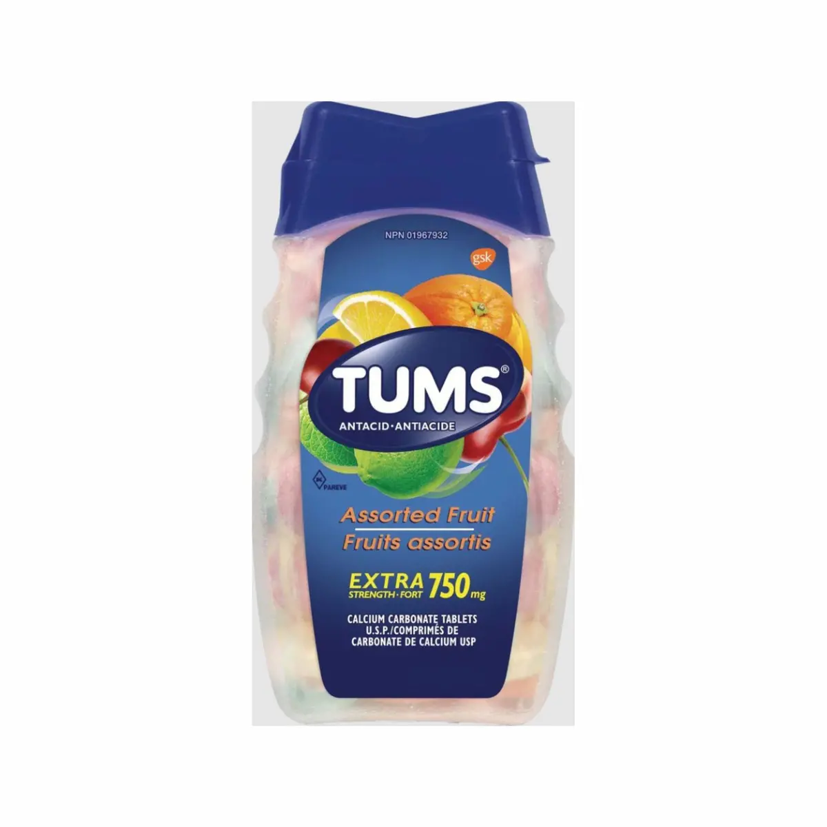 Hyg Tums X-Strength 750Mg Antacid Asst Tablets Usp 100Ct (24) 1
