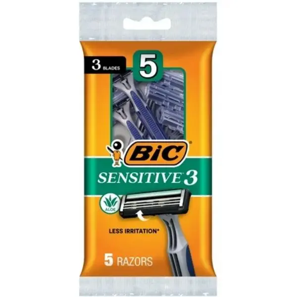 Hyg Bic Razor 5Pk Sensitive  3 Blades - New 1