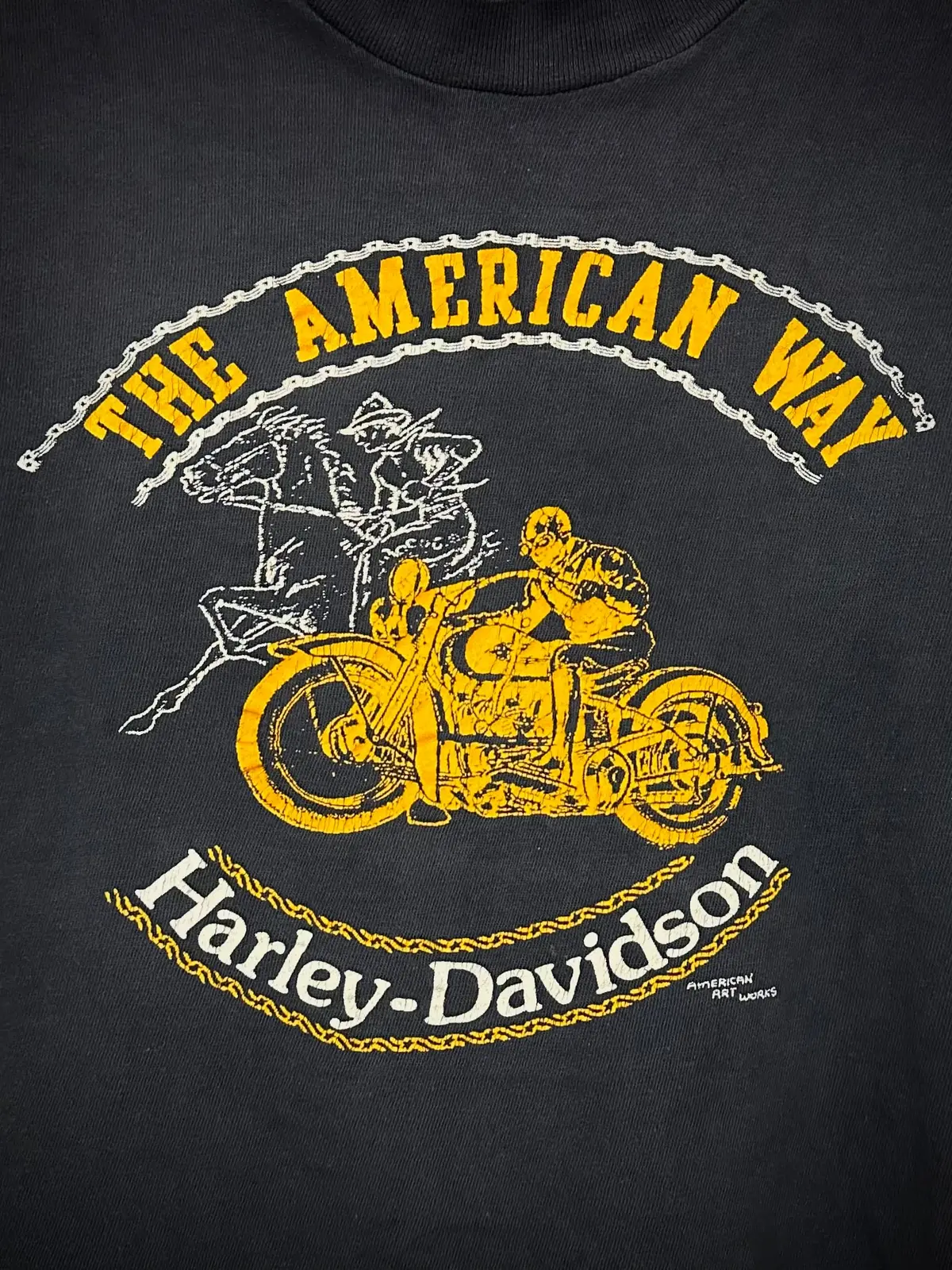 Vintage 60S 1960S Harley Davidson Motorcycles The American Way Sleeveless T-Shirt Cut-Off Tank Top R&B Racine Wisconsin Dealer Black Jockey Tko Label Mens Extra Small Xs 17X23 1