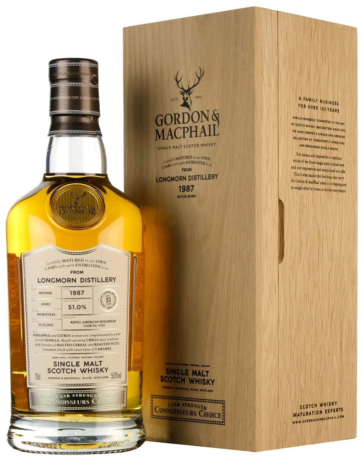 Longmorn 1987-2020 | 33 Year Old Gordon & Macphail Connoisseurs Choice Single Cask 5725 1