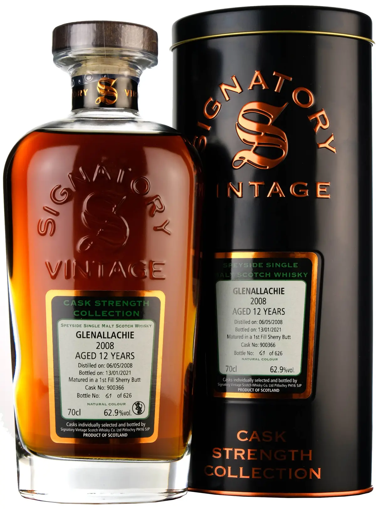 Glenallachie 2008-2021 | 12 Year Old Signatory Vintage Cask Strength Collection Single Cask 900366 1