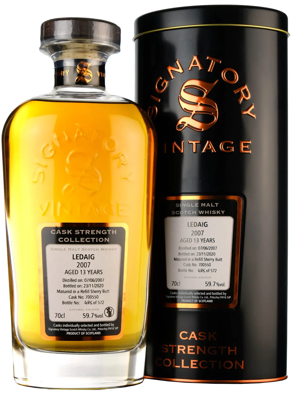 Ledaig 2007-2020 | 13 Year Old Signatory Vintage Cask Strength Collection Single Cask 700550 1