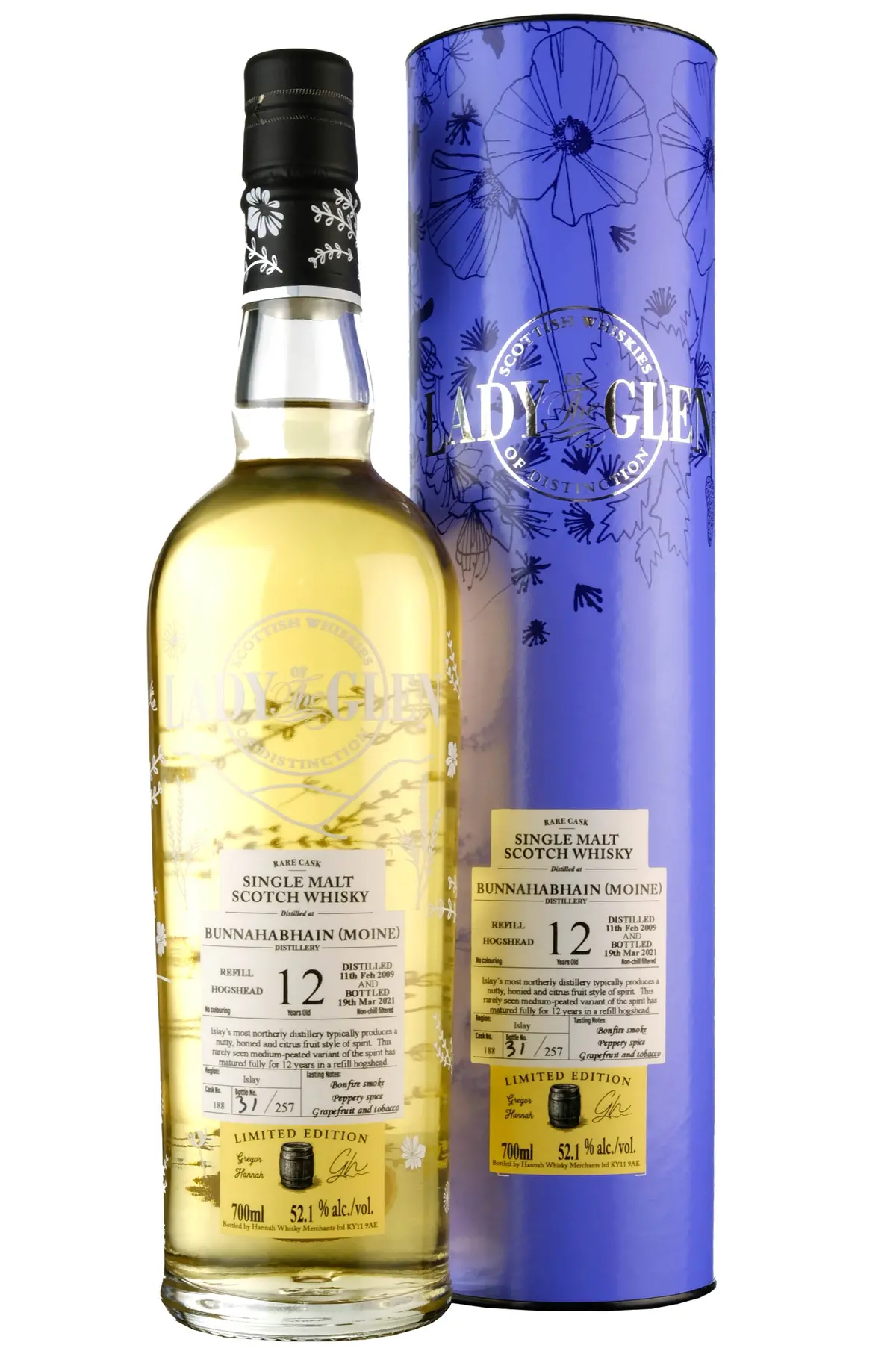 Bunnahabhain (Moine) 2009-2021 | 12 Year Old | Lady Of The Glen Cask 188 1