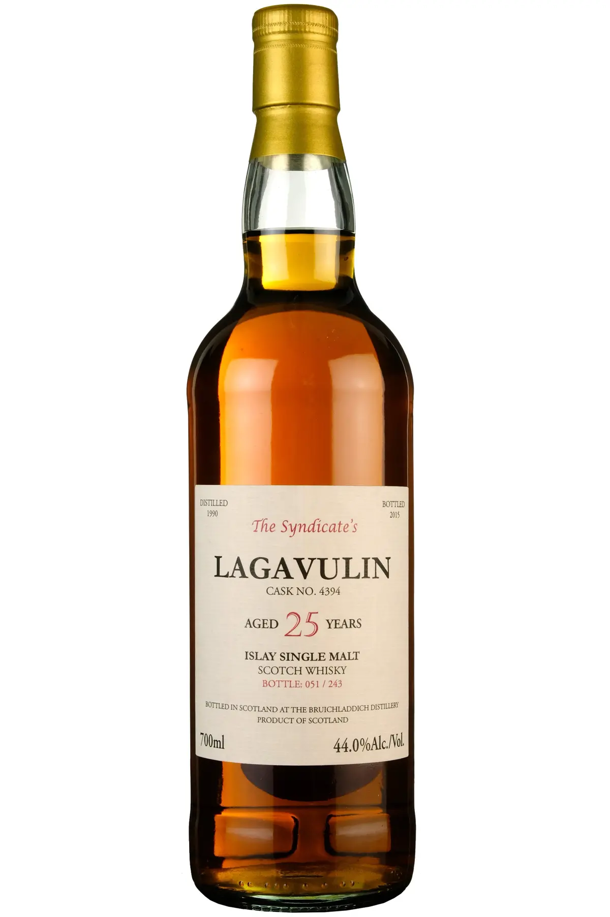 Lagavulin 1990-2015 | 25 Year Old The Syndicate's Single Cask 4394 1