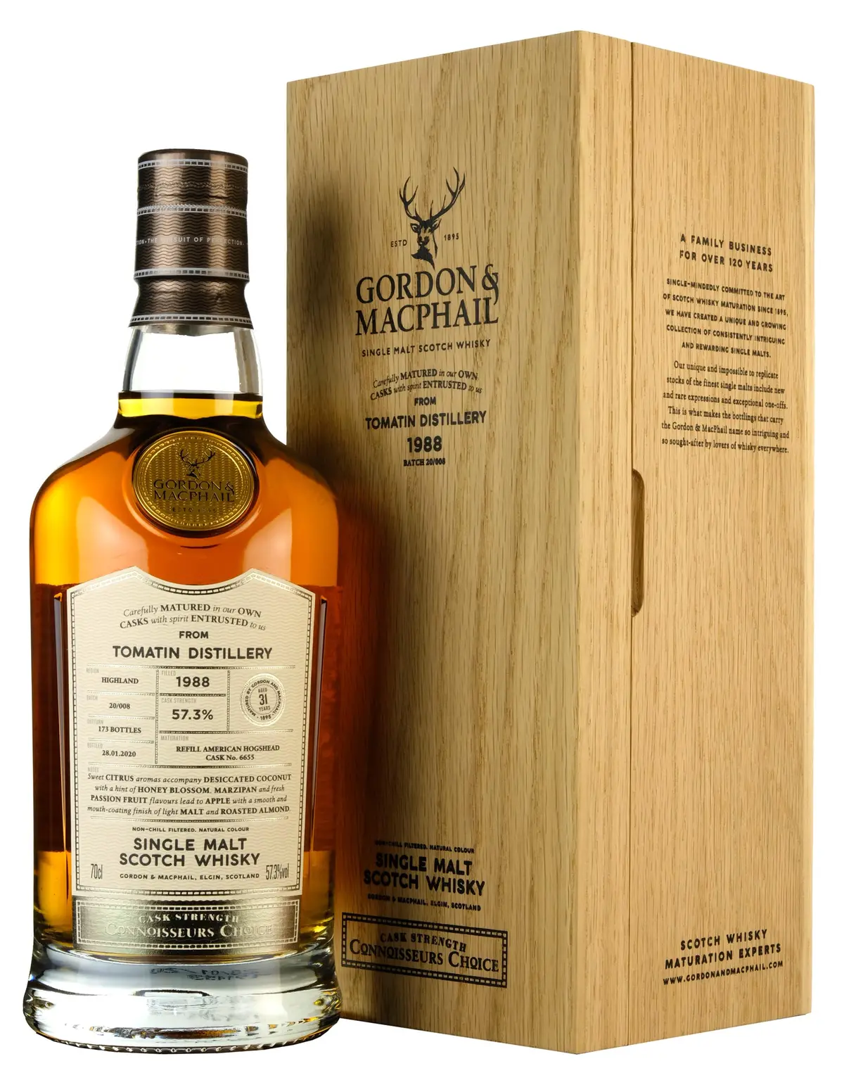 Tomatin 1988-2021 | 31 Year Old Gordon & Macphail Connoisseurs Choice Single Cask 6655 1