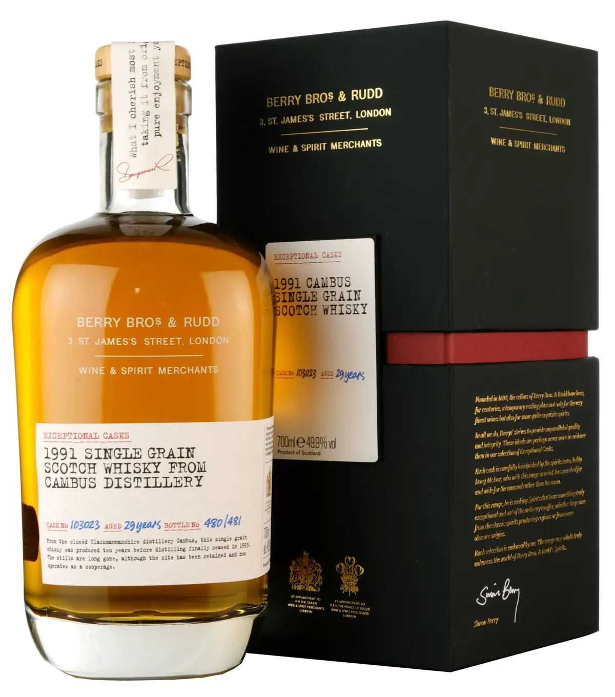 Cambus 1991-2021 | 29 Year Old Berry Bros & Rudd Single Cask 103023 1