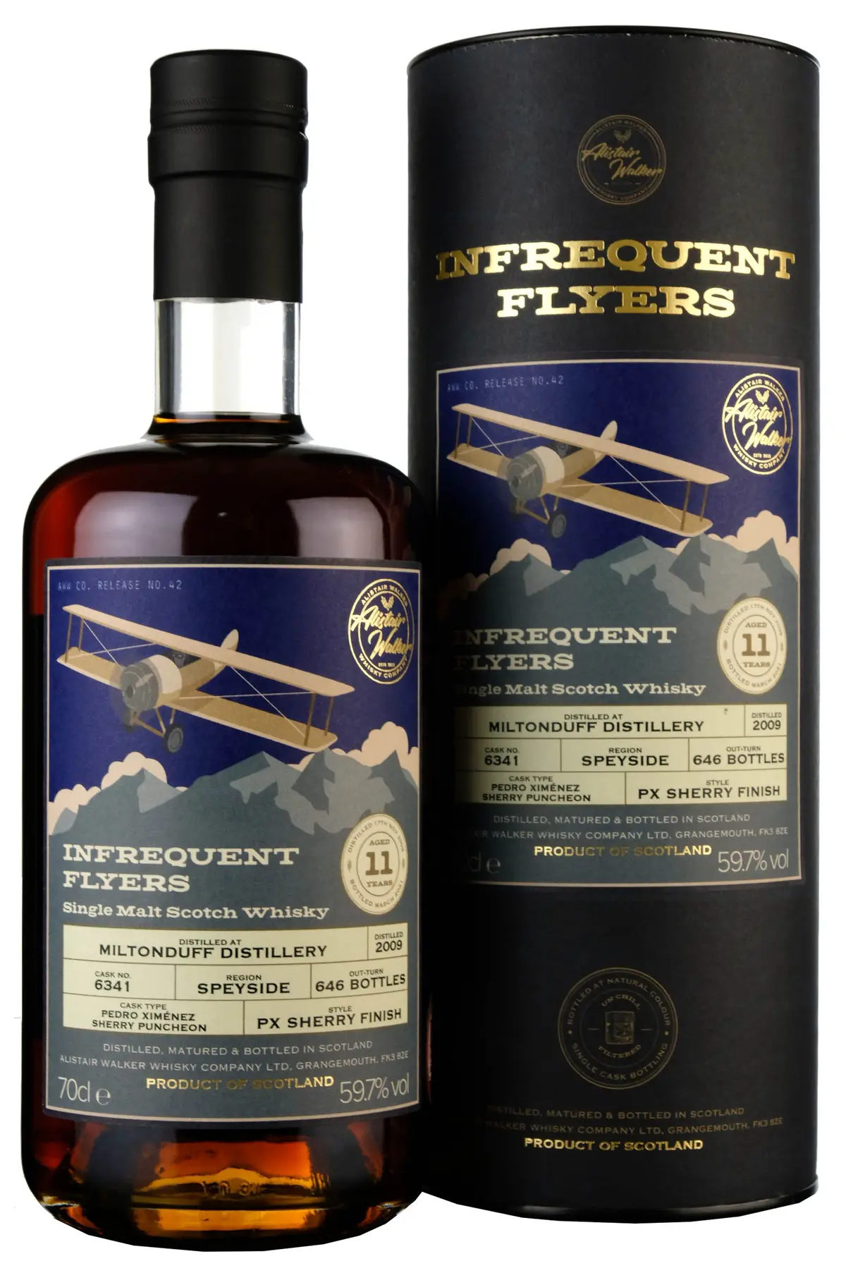 Miltonduff 2009-2021 | 11 Year Old Infrequent Flyers Single Cask 6341 1