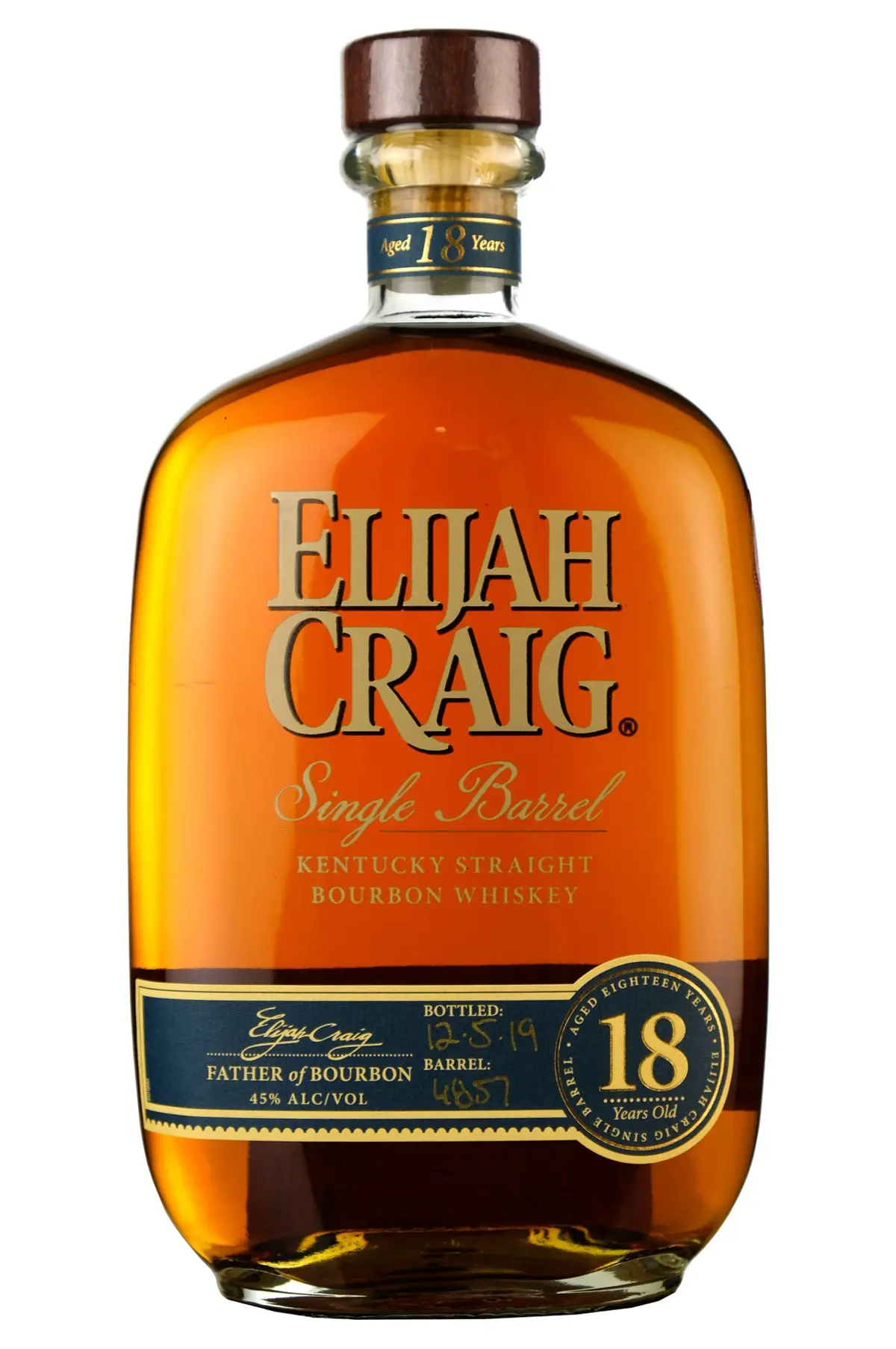 Elijah Craig 18 Year Old Single Barrel 4857 Bottled 2019 1