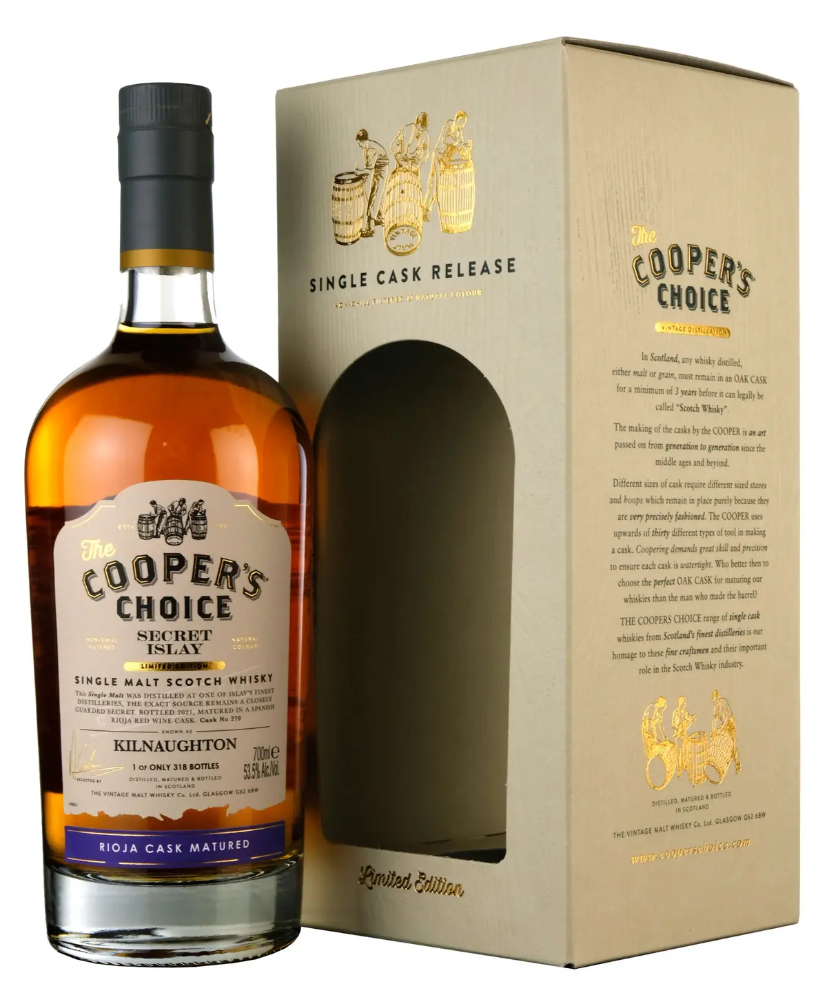 Kilnaughton (Secret Islay) Cooper's Choice Single Cask 279 1