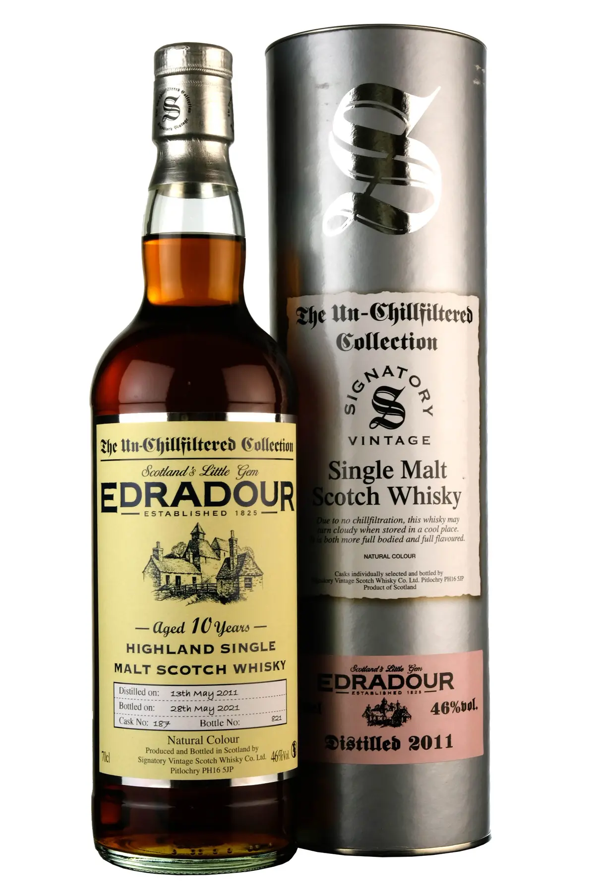 Edradour 2011-2021 | 10 Year Old Signatory Vintage Un-Chillfiltered Collection Single Cask 187 1