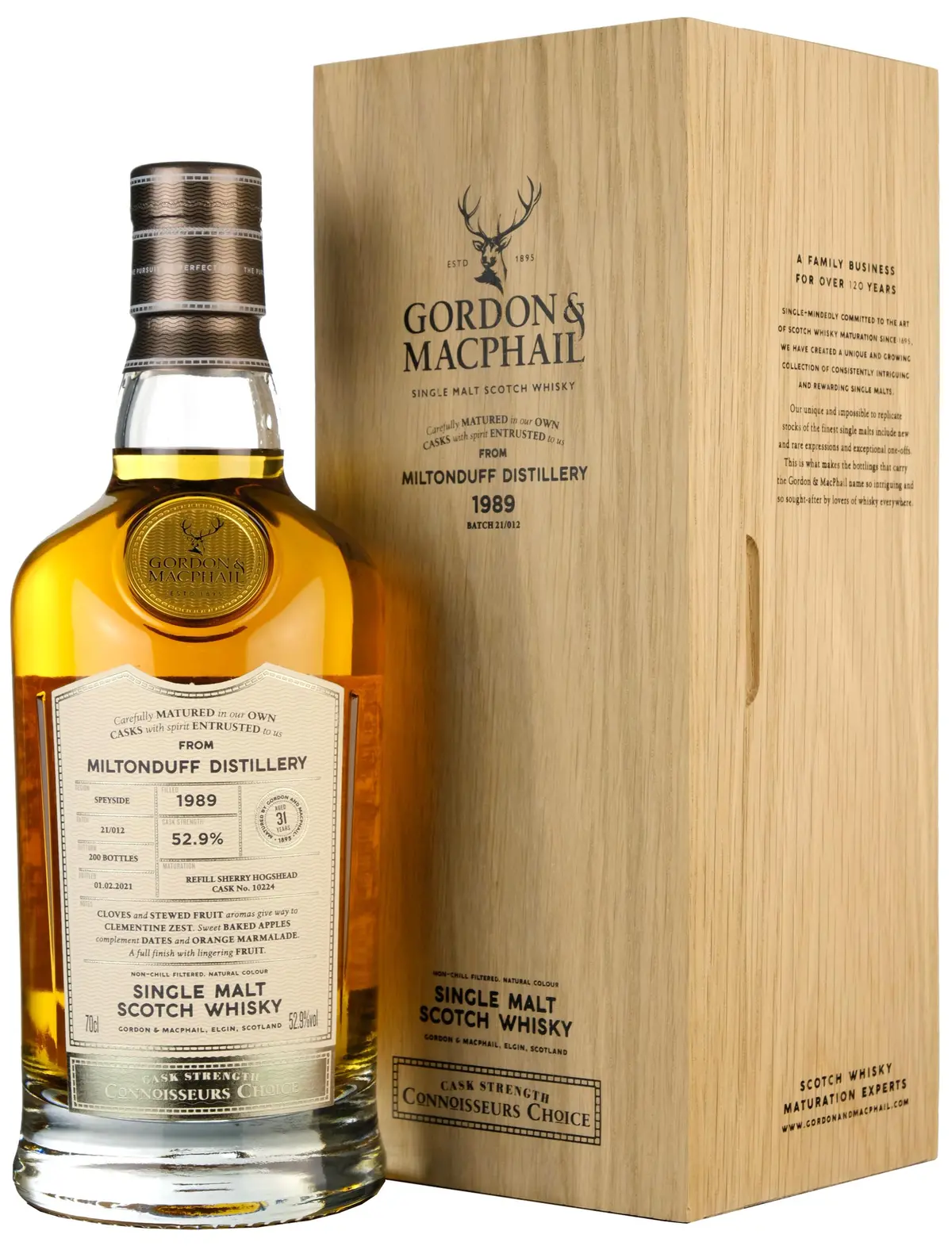 Miltonduff 1989-2020 | 31 Year Old Gordon & Macphail Connoisseurs Choice Single Cask 10224 1