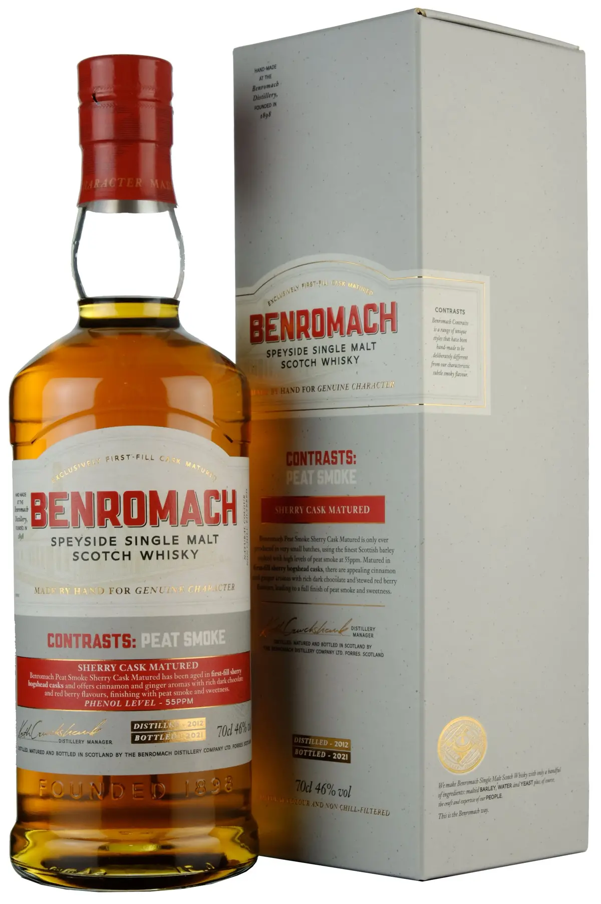 Benromach 2012-2021 Contrasts Peat Smoke Sherry Cask Matured 1