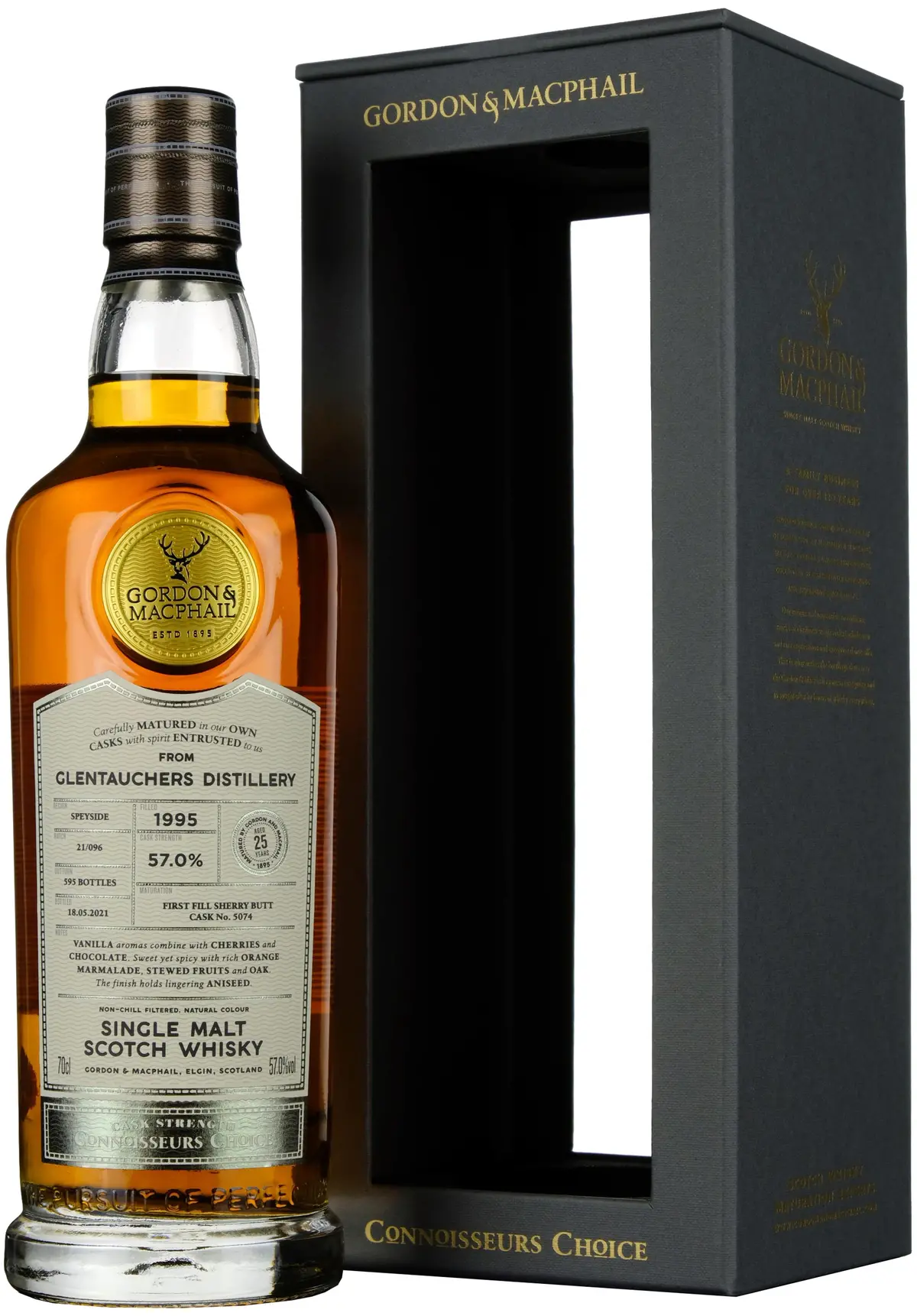 Glentauchers 1995-2021 | 25 Year Old Gordon & Macphail Connoisseurs Choice Single Cask 5074 1