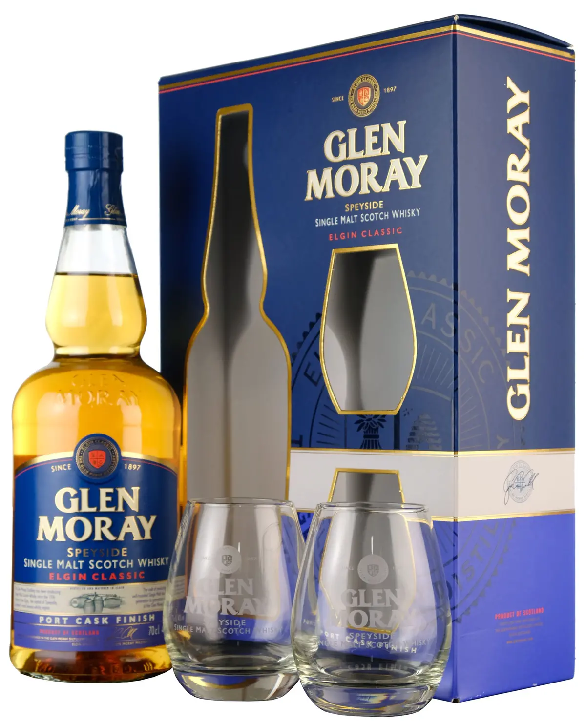 Glen Moray Classic Port Cask Finish Glass Pack 1