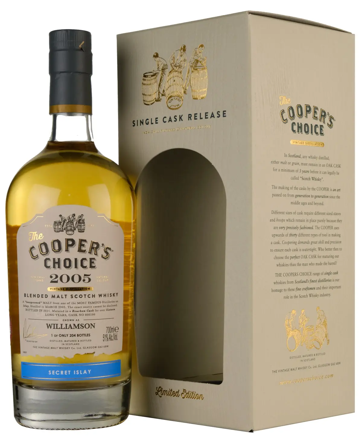 Williamson 2005-2021 | 16 Year Old Cooper's Choice Single Cask 800100 1