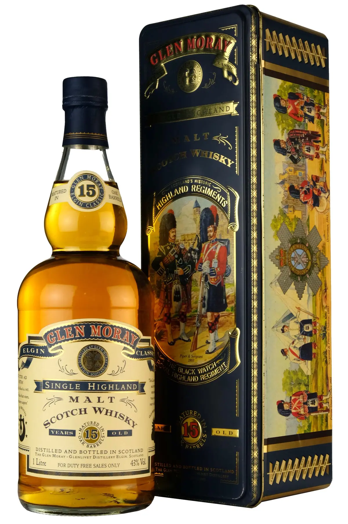 Glen Moray 15 Year Old Highland Regiments The Black Watch Royal Highland Regiment 1990S 1 Litre 1