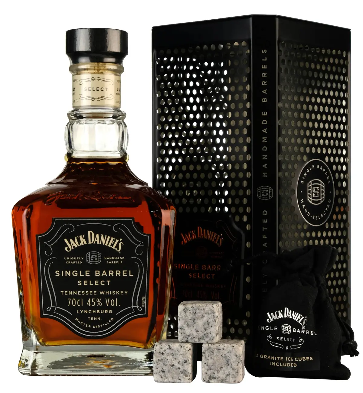 Jack Daniel's Single Barrel Select Tennessee Whiskey | Gift Tin & Whiskey Stones 1