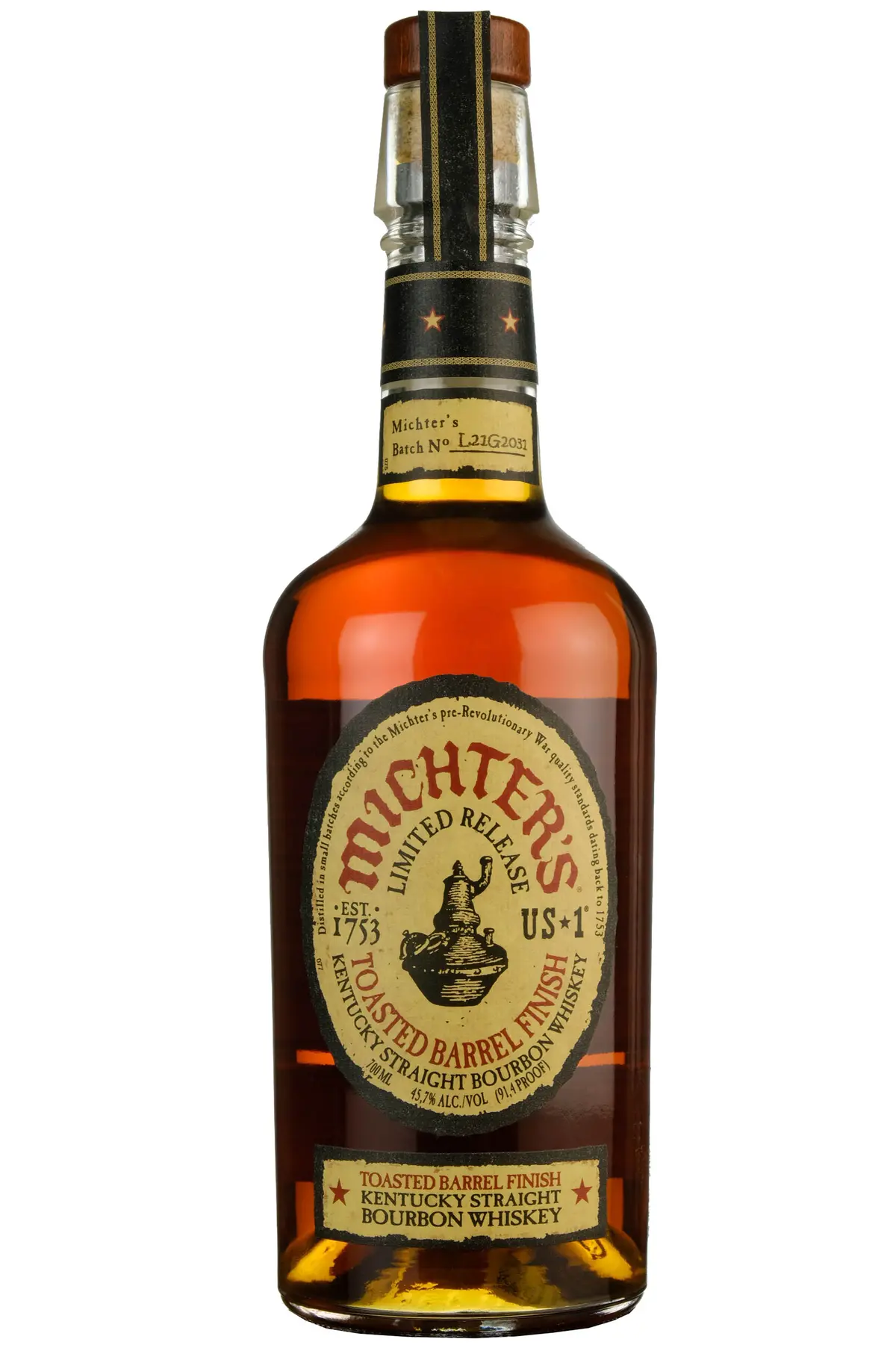 Michter's Us*1 Bourbon Toasted Barrel Finish Small Batch L21g2031 Bottled 2021 1