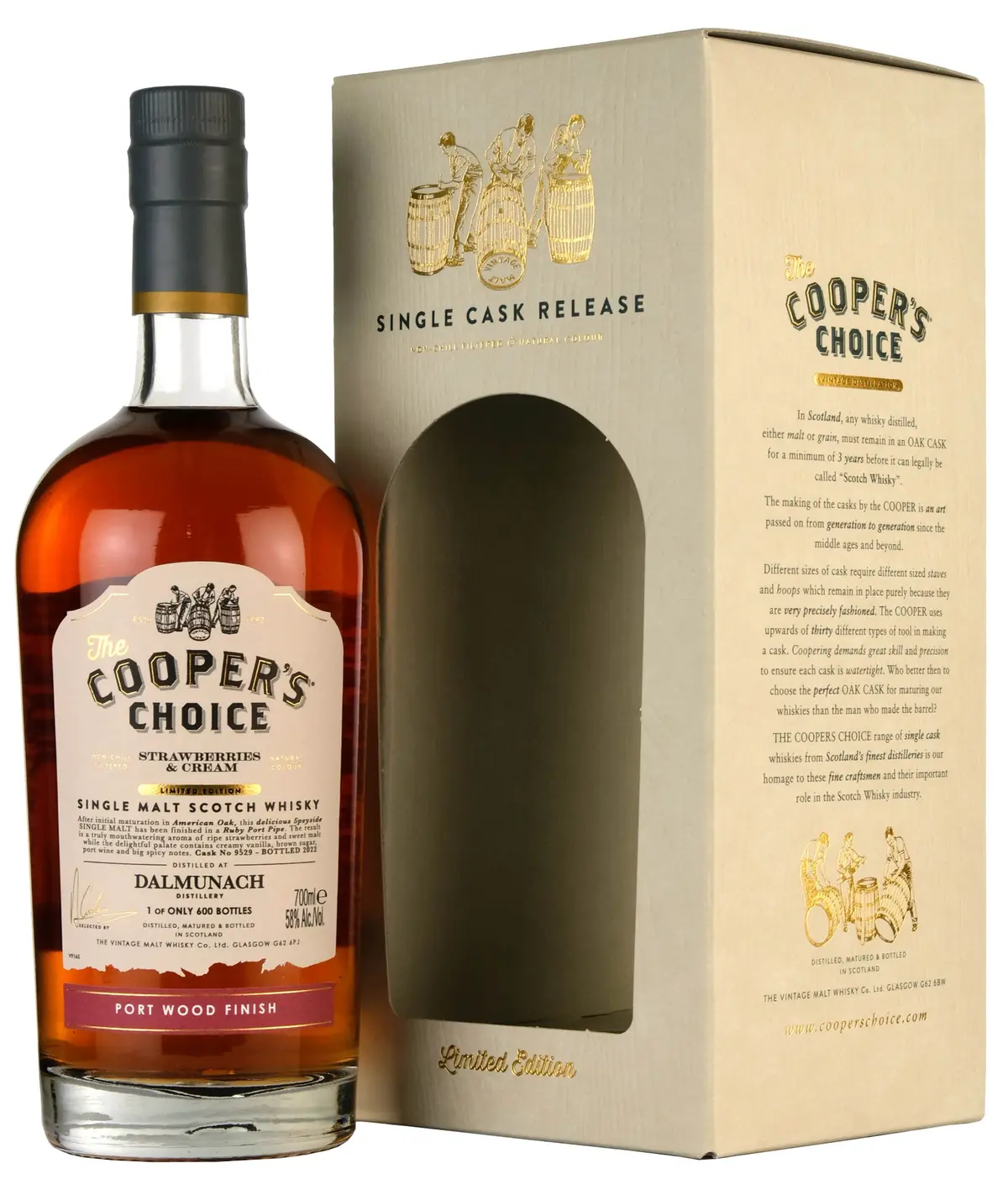 Dalmunach Cooper's Choice Strawberries & Cream Single Cask 9529 1