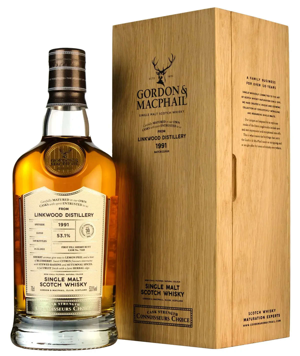Linkwood 1991-2021 | 30 Year Old Gordon & Macphail Connoisseurs Choice Single Cask 7268 1