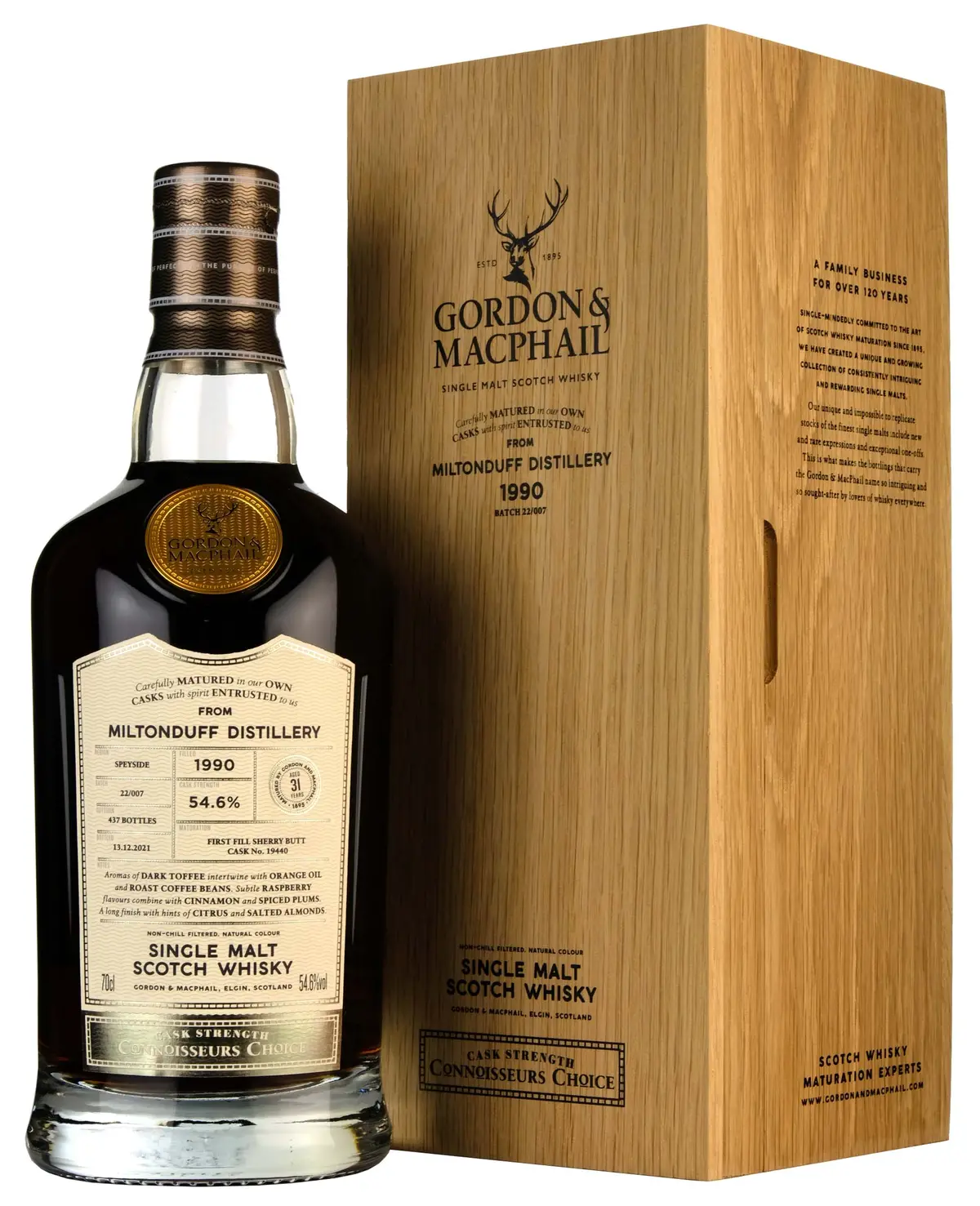 Miltonduff 1990-2021 | 31 Year Old Gordon & Macphail Connoisseurs Choice Single Cask 19440 1