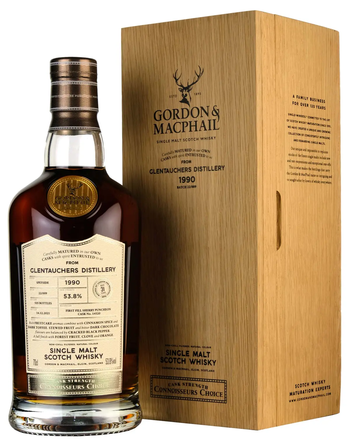 Glentauchers 1990-2021 | 31 Year Old Gordon & Macphail Connoisseurs Choice Single Cask 14520 1
