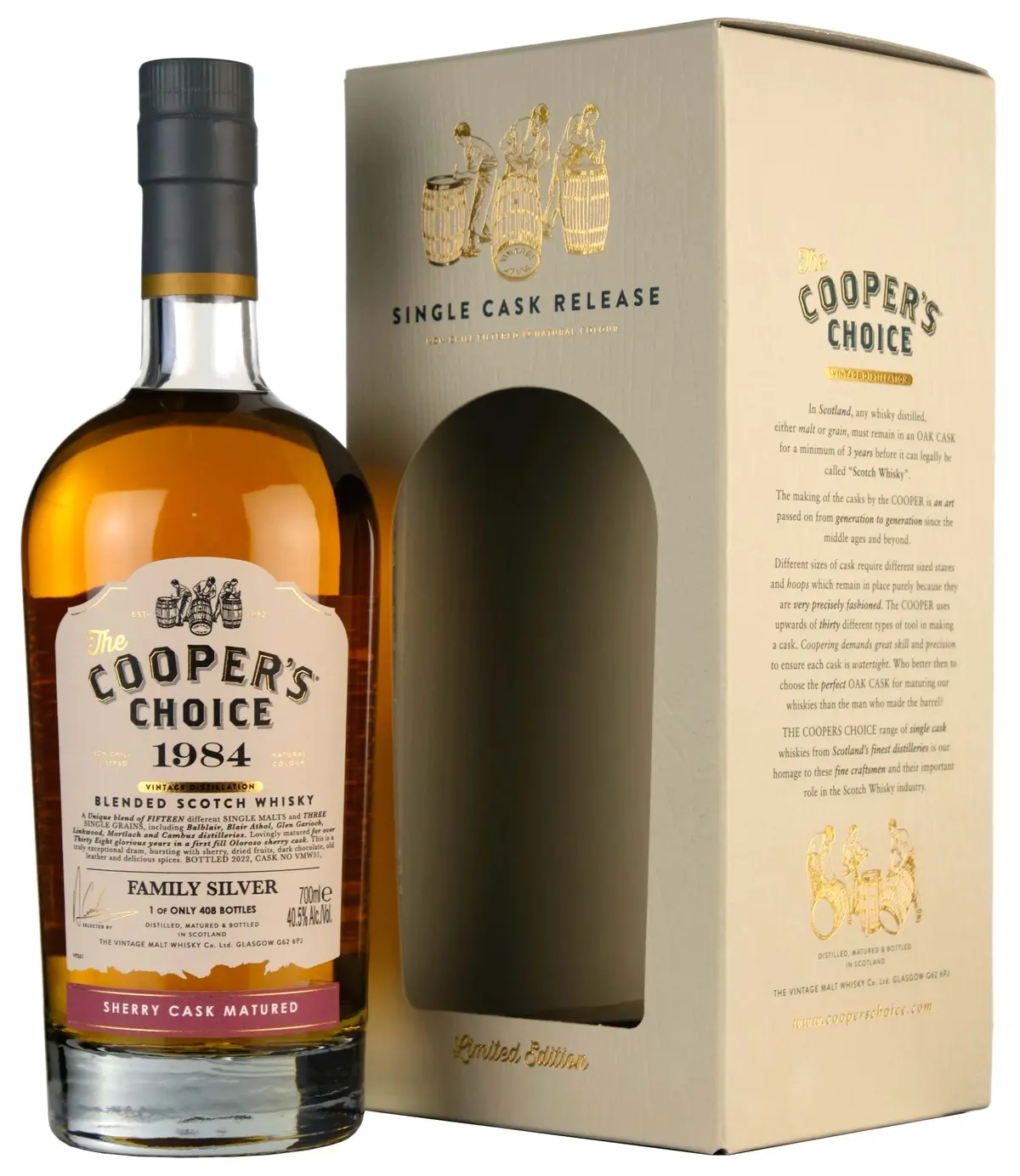 Family Silver 1984-2022 | 38 Year Old Coopers Choice Single Cask Vmw51 1
