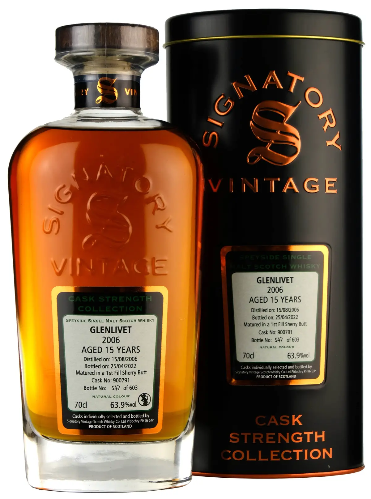 Glenlivet 2006-2022 | 15 Year Old Signatory Vintage Cask Strength Collection Single Cask 900791 1