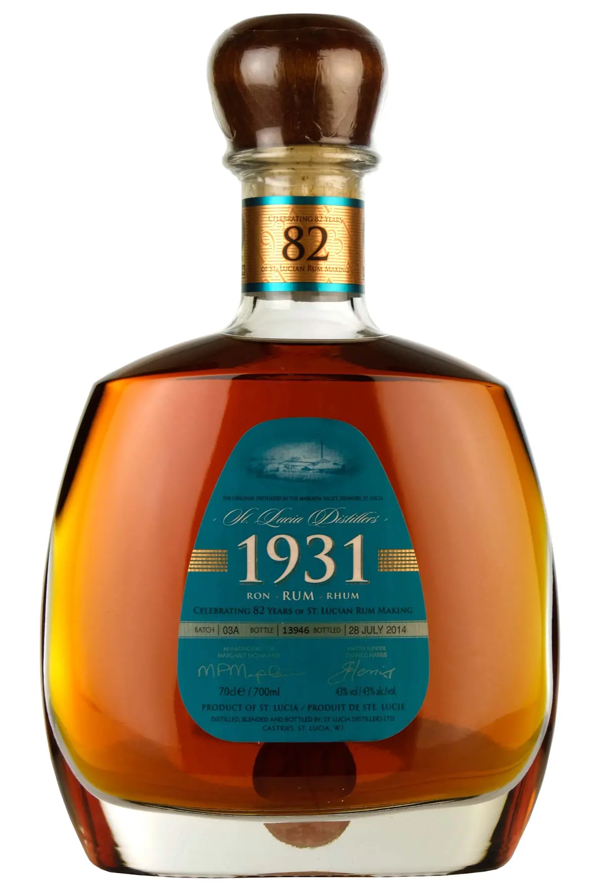 St Lucia Distillers 1931 Rum Celebrating 82 Years Batch 3A Bottled 2014 1