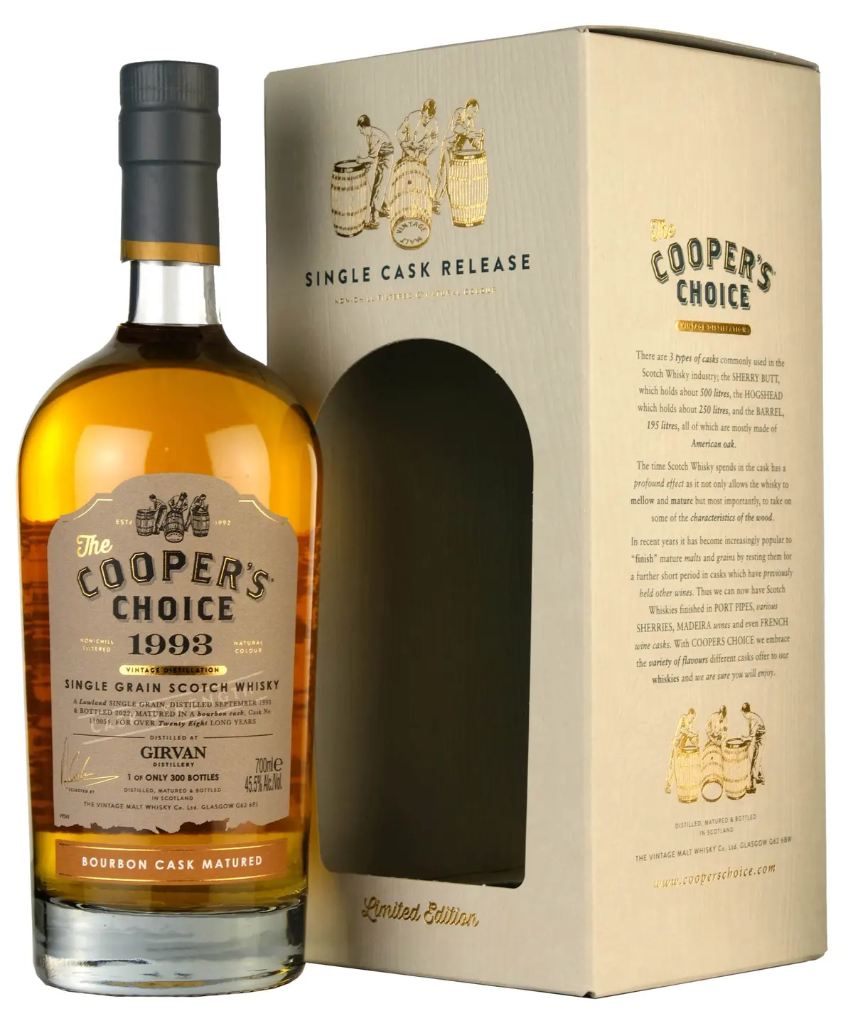 Girvan 1993-2022 | 28 Year Old Cooper's Choice Single Cask 110054 1