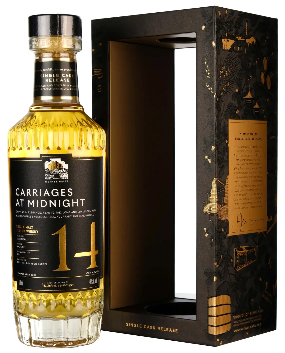 Glen Moray 2007-2022 | 14 Year Old Wemyss Malts Carriages At Midnight Single Cask 1