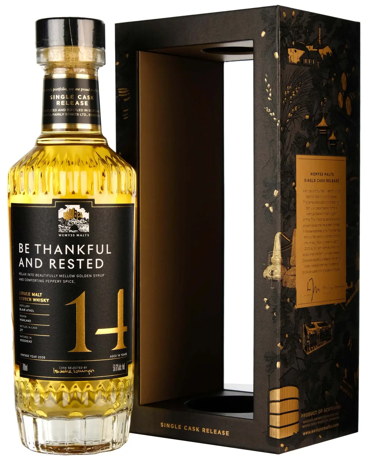 Blair Athol 2008-2022 | 14 Year Old Wemyss Malts Be Thankful And Rested Single Cask 1