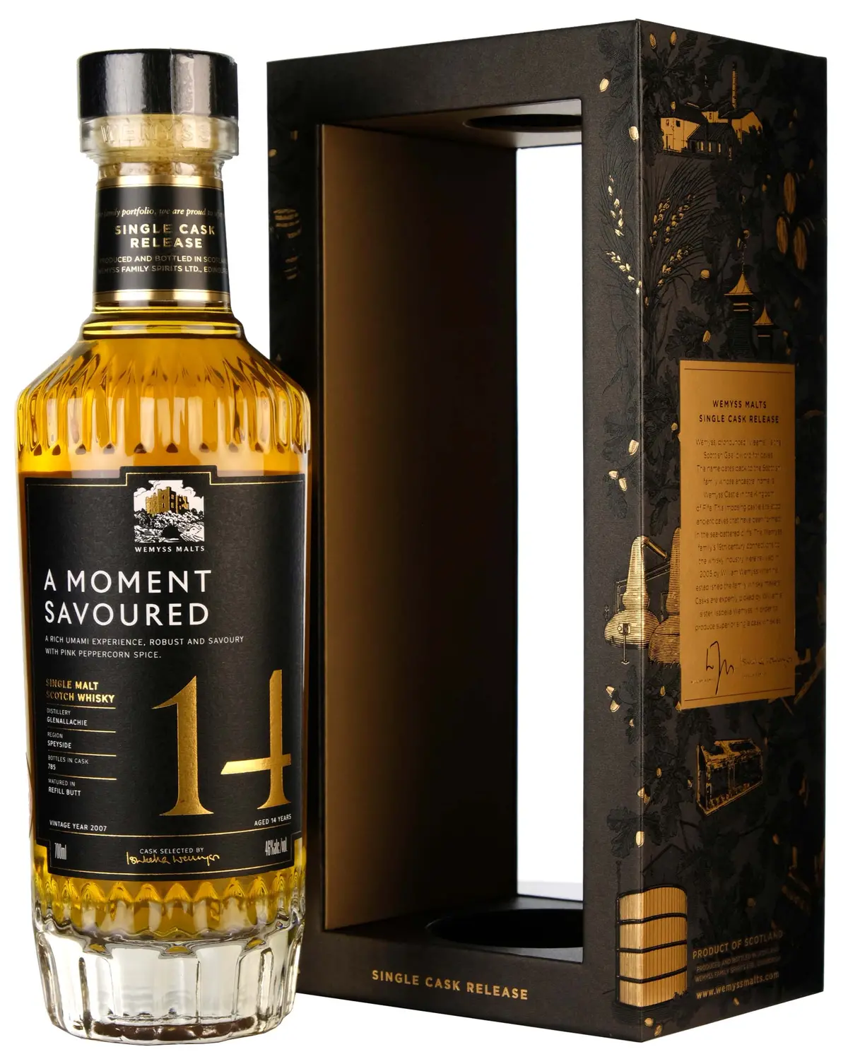 Glenallachie 2007-2022 | 14 Year Old Wemyss Malts A Moment Savoured Single Cask 1