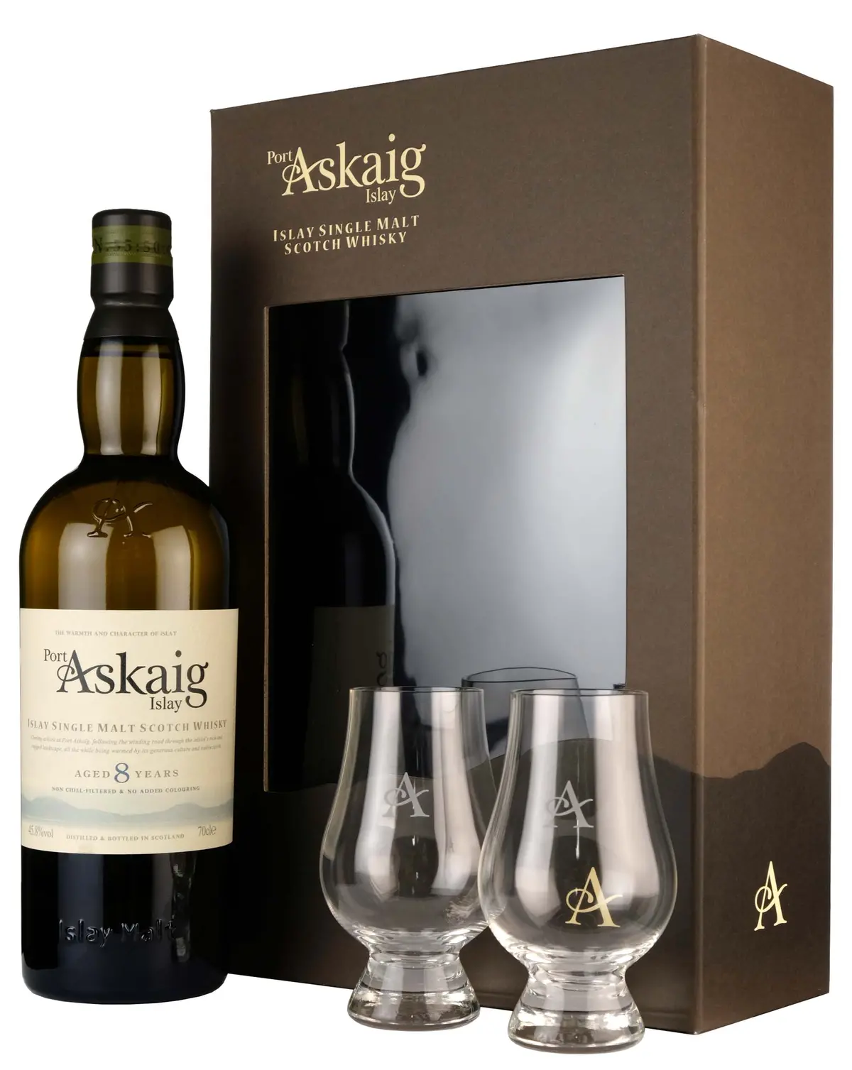 Port Askaig 8 Year Old | Gift Pack + 2 Glasses 1
