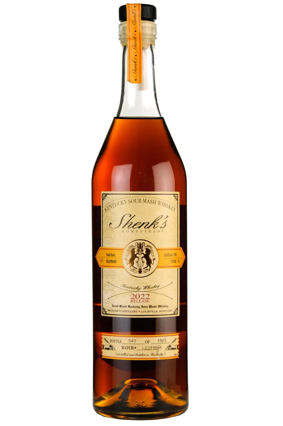 Michter's Shenk's Homestead Sour Mash Small Batch L22f1885 2022 Release 1