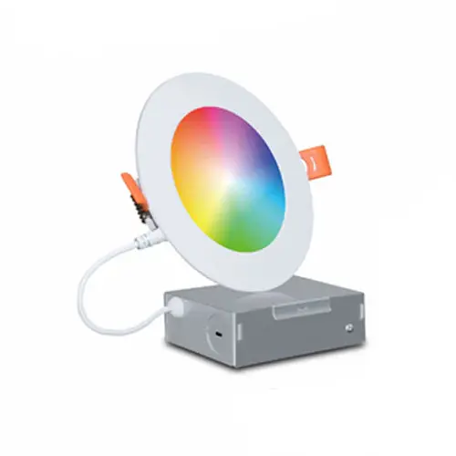 Nxr304we1wh-10 Nexleds Nxr304we1wh-10,4‘’ Led Smart Wifi Rgbcw Slim Panel, 120Vac, 10W, 600 Lumens, 2700K-6500K Tunable, White 1