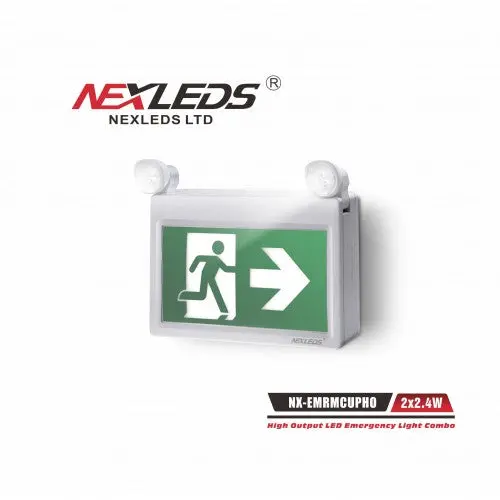 Nx-Emrmcupho - High Output Led Emergency Light Combo (Running Man Sign) - 4.5W - 120-347Vac - 6500K - White Finishemergency Lighting 1